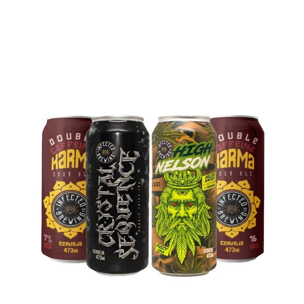 Kit-Degustacao-4-Cervejas-Infected-Brewing-473ml Kit-Degustacao-4-Cervejas-Infected-Brewing-473ml
