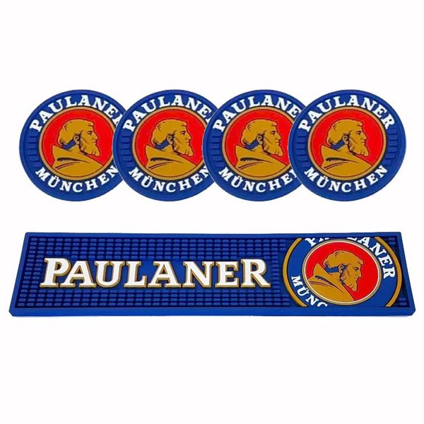 Kit-Bar-Mat-Paulaner---4-Porta-copos-Paulaner Kit-Bar-Mat-Paulaner---4-Porta-copos-Paulaner
