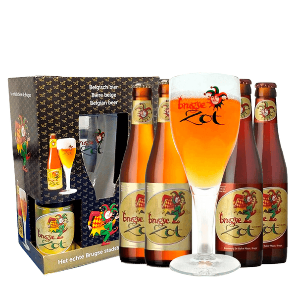Kit-Presenteavel-Brugse-Zot-4-Garrafas---Taca Kit-Presenteavel-Brugse-Zot-4-Garrafas---Taca