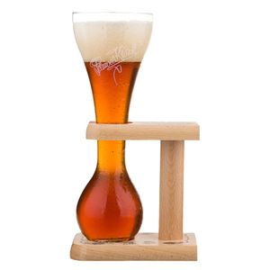 Copo cerveja belga Kwak 300ml com suporte madeira - CervejaBox