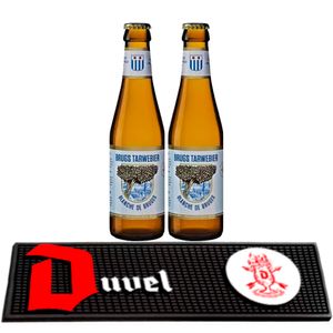 Pack 2 Blanche de Brugse + Tapete Bar Mat Duvel - CervejaBox