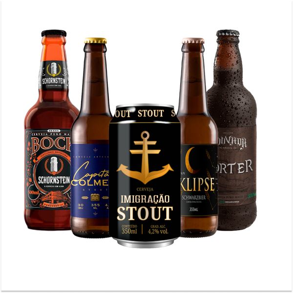 Kit Degustação 5 Cervejas Escuras Kit Degustação 5 Cervejas Escuras