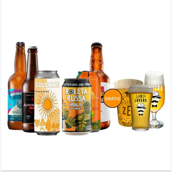 Kit Explorador 6 Cervejas artesanais + 3 Copos Grátis