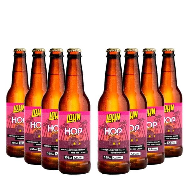 Pack 8 Cervejas Lohn Hop Lager 355ml