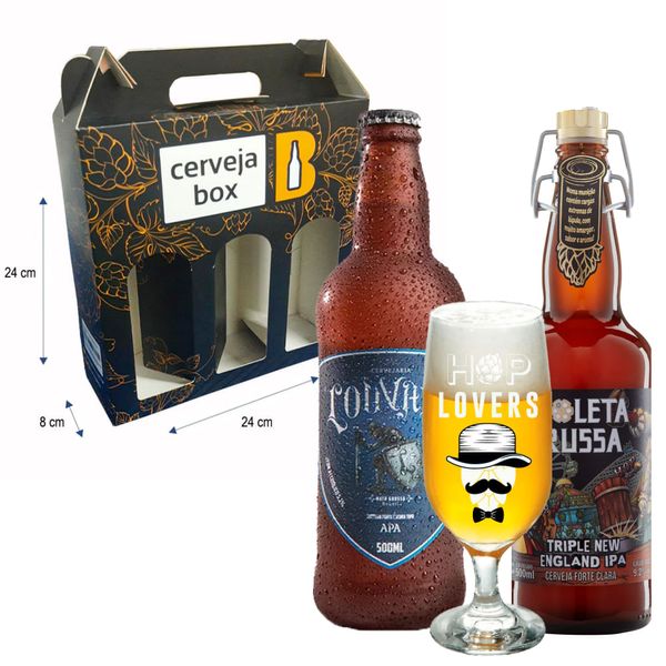 Kit 2 Cervejas Lupuladas + Copo + Caixa Presenteável Kit 2 Cervejas Lupuladas + Copo + Caixa Presenteável