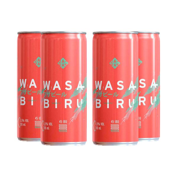 Pack 4 cervejas Japas Wasabiru APA com Wasabi 310ml Pack 4 cervejas Japas Wasabiru APA com Wasabi 310ml