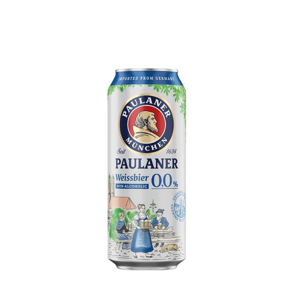 Cerveja Alemã Paulaner Hefe-Weiss Zero Álcool Lata 500ml