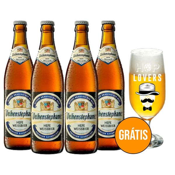 Kit 4 Weihenstephaner Weiss + Copo Grátis Kit 4 Weihenstephaner Weiss + Copo Grátis