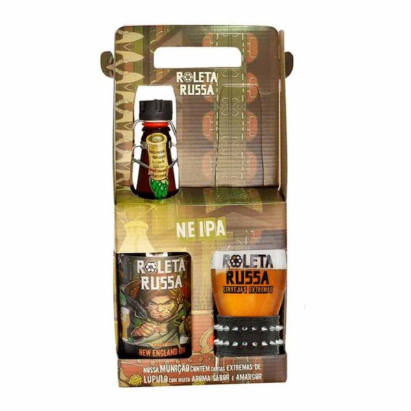 Kit Presenteável Roleta Russa NEIPA 500ml + Copo 320ml Kit Presenteável Roleta Russa NEIPA 500ml + Copo 320ml