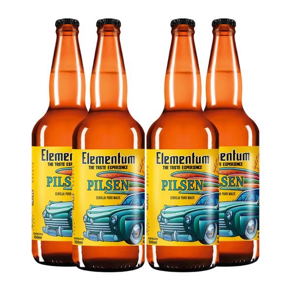 Pack 4 Cervejas Elementum Pilsen 500ml