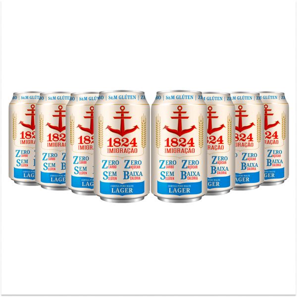 Pack 8 Cervejas Imigração Lager Zero Carbo Lata 350ml Pack 8 Cervejas Imigração Lager Zero Carbo Lata 350ml