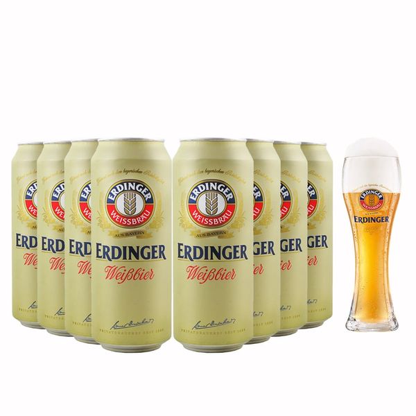 Pack 8 Cervejas Erdinger WeissBier lata + copo grátis Pack 8 Cervejas Erdinger WeissBier lata + copo grátis