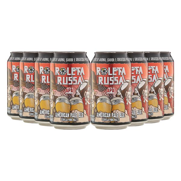 Pack 8 Cervejas Roleta Russa APA Lata 350ml