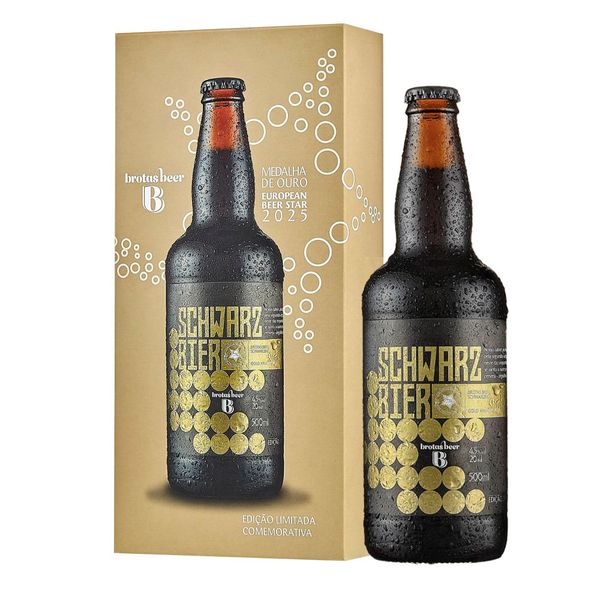 Cerveja Brotas Beer Schwarz Ouro European 2025 500ml Cerveja Brotas Beer Schwarz Ouro European 2025 500ml