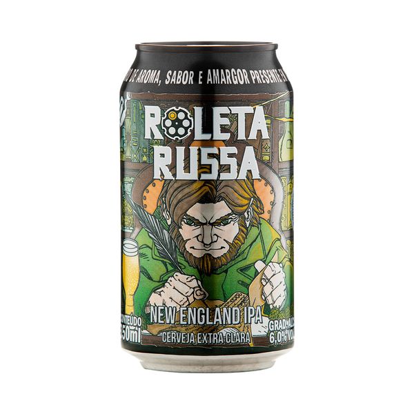 Cerveja Roleta Russa New England IPA Lata 350ml Cerveja Roleta Russa New England IPA Lata 350ml