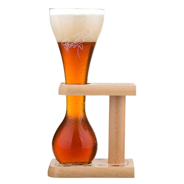 Copo cerveja belga Kwak 300ml com suporte madeira
