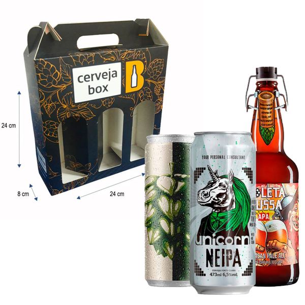 Kit 3 Cervejas Ipa/Apa + Caixa Presenteável
