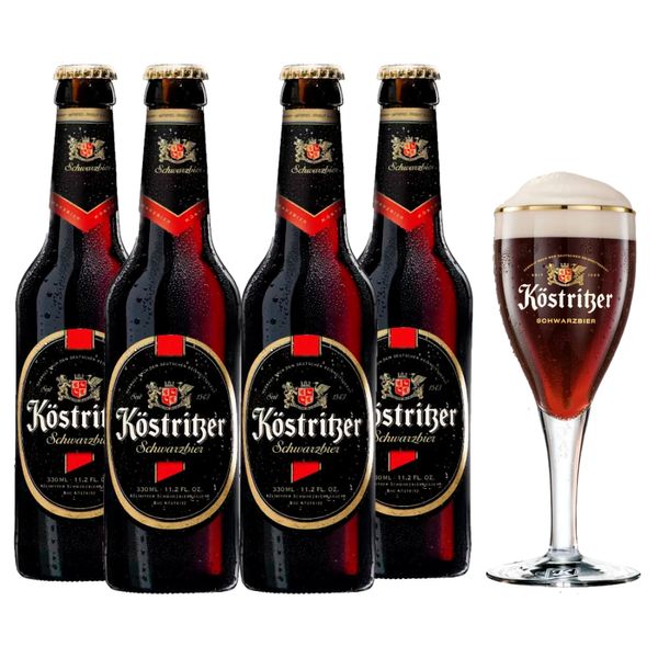 Kit 4 cervejas Köstritzer 330ml + taça