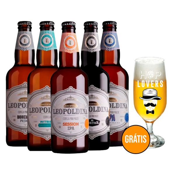 Kit 5 Cervejas Leopoldina + Taça Grátis Kit 5 Cervejas Leopoldina + Taça Grátis