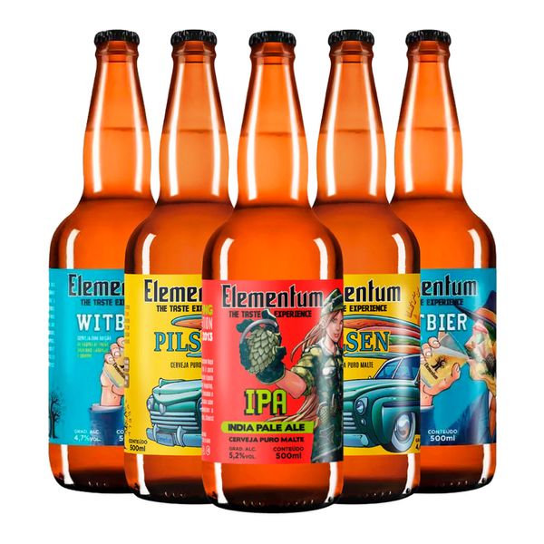 Kit Degustação 5 Cervejas Elementum