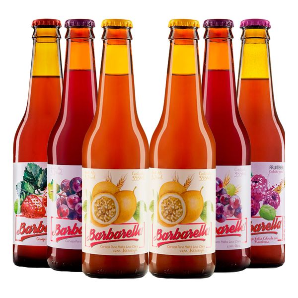 Kit Degustação 6 Cervejas Barbarella Fruitbier 355ml Kit Degustação 6 Cervejas Barbarella Fruitbier 355ml