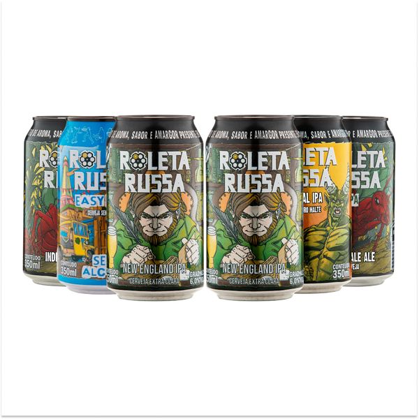 Kit Degustação 6 Roleta Russa Lata 350ml Kit Degustação 6 Roleta Russa Lata 350ml