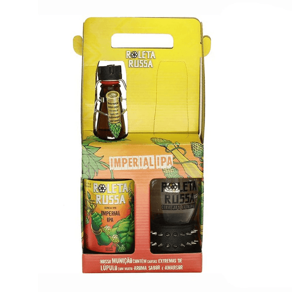 Kit Presenteável Roleta Russa Imperial IPA 500ml + Copo 320ml Kit Presenteável Roleta Russa Imperial IPA 500ml + Copo 320ml