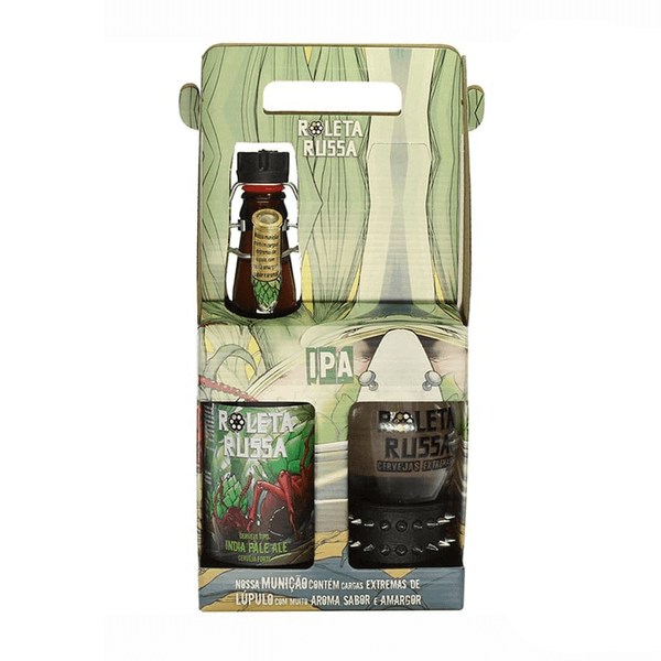 Kit Presenteável Roleta Russa IPA 500ml + Copo 320ml Kit Presenteável Roleta Russa IPA 500ml + Copo 320ml