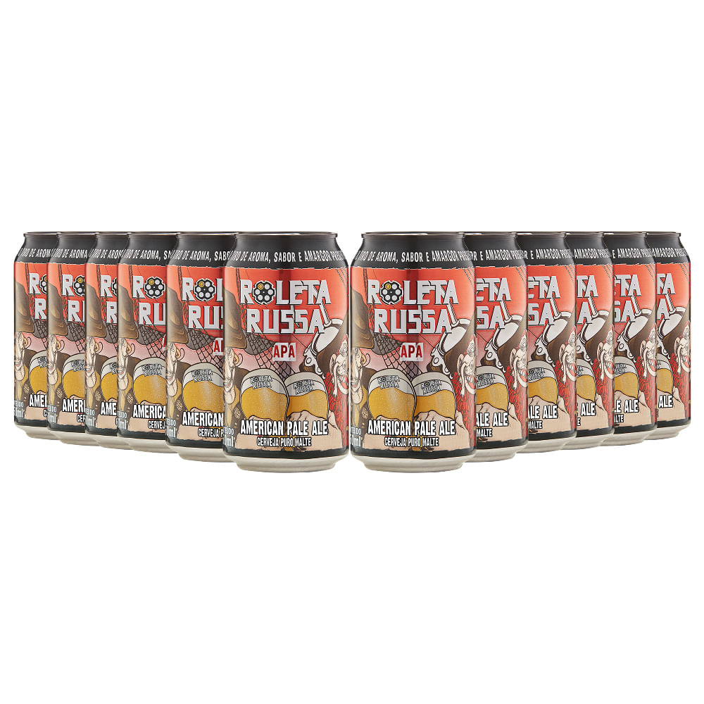 Pack 12 Cervejas Roleta Russa APA Lata 350ml