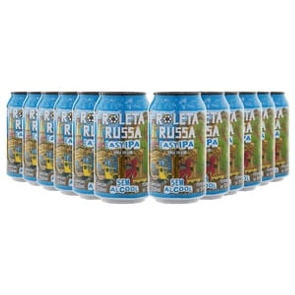 Pack 12 Cervejas Roleta Russa Easy Ipa S/ Glúten e S/ Álcool 350ml