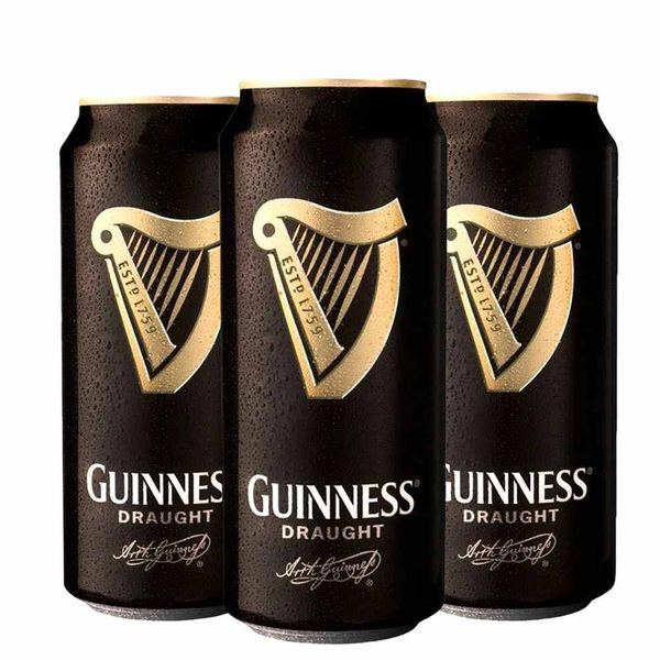 Pack 3 cervejas Irlandesa Guinness Draught Lata 440ml Pack 3 cervejas Irlandesa Guinness Draught Lata 440ml