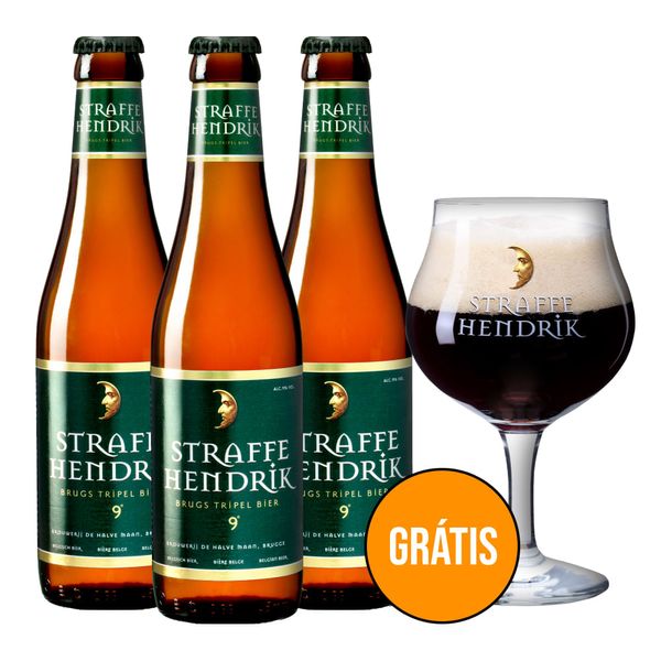 Pack 3 Straffe Hendrik Tripel + Taça Grátis Pack 3 Straffe Hendrik Tripel + Taça Grátis