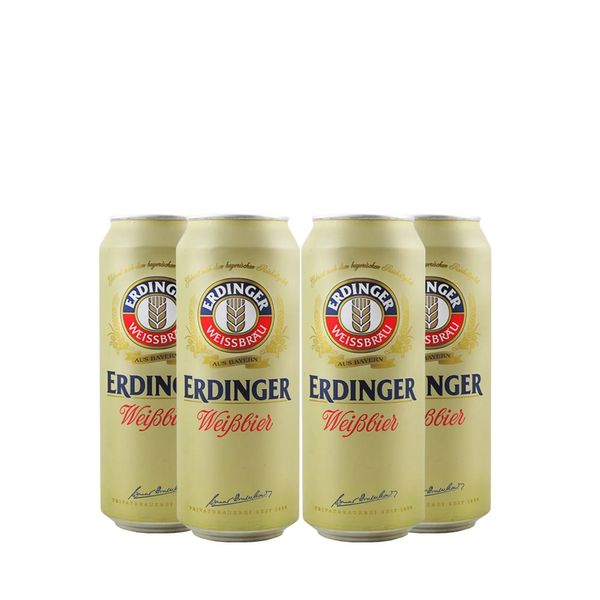 Pack 4 cervejas alemã Erdinger Weissbier Lata 500ml Pack 4 cervejas alemã Erdinger Weissbier Lata 500ml