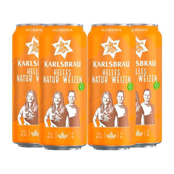 Pack 4 Cervejas Alemã Karlsbräu Weizen 500ml Pack 4 Cervejas Alemã Karlsbräu Weizen 500ml