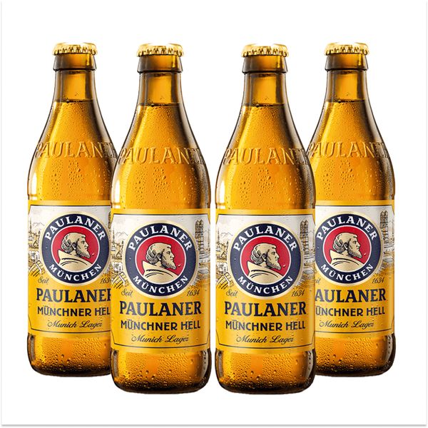 Pack 4 Cervejas Alemã Paulaner Münchner Hell 330ml