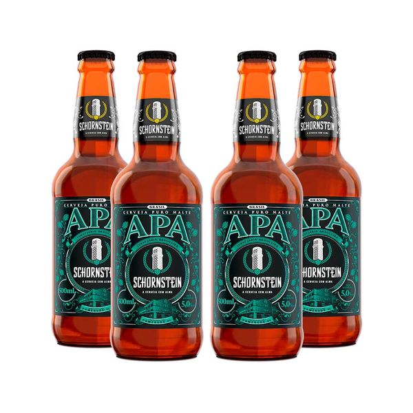 Pack 4 cervejas artesanais Schornstein APA 500ml