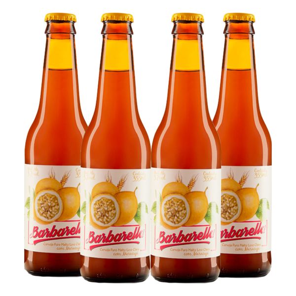 Pack 4 Cervejas Barbarella Fruitbier Maracujá 355ml Pack 4 Cervejas Barbarella Fruitbier Maracujá 355ml