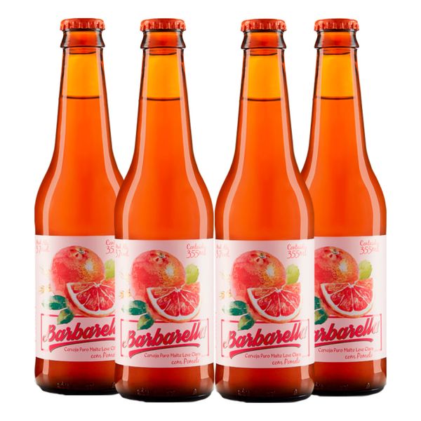 Pack 4 Cervejas Barbarella Fruitbier Pomelo 355Ml