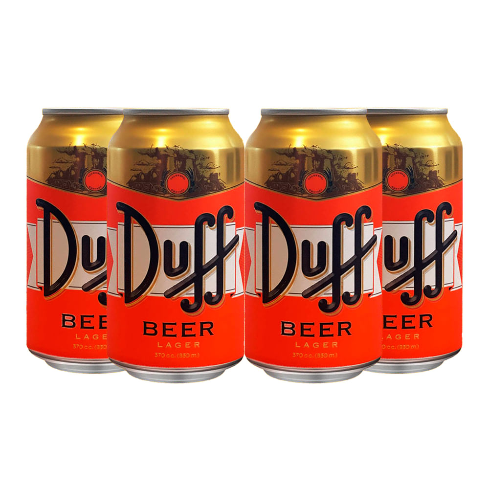 Pack 4 Cervejas Duff Lager Lata 330ml