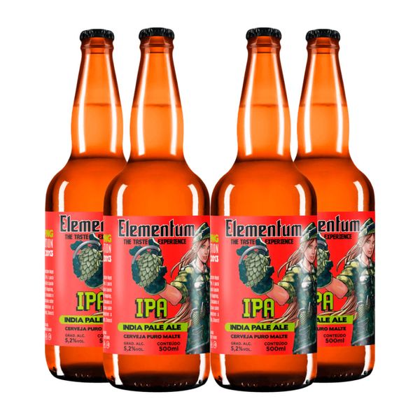 Pack 4 Cervejas Elementum Ipa Hop Revolution 500ml