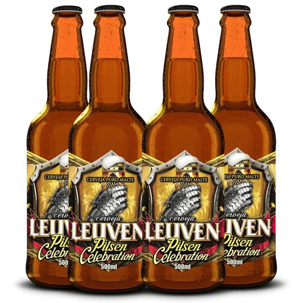 Pack 4 Cervejas Leuven Pilsen Celebration 500ml