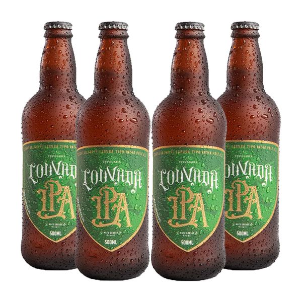 Pack 4 Cervejas Louvada IPA Sem Glúten 500ml