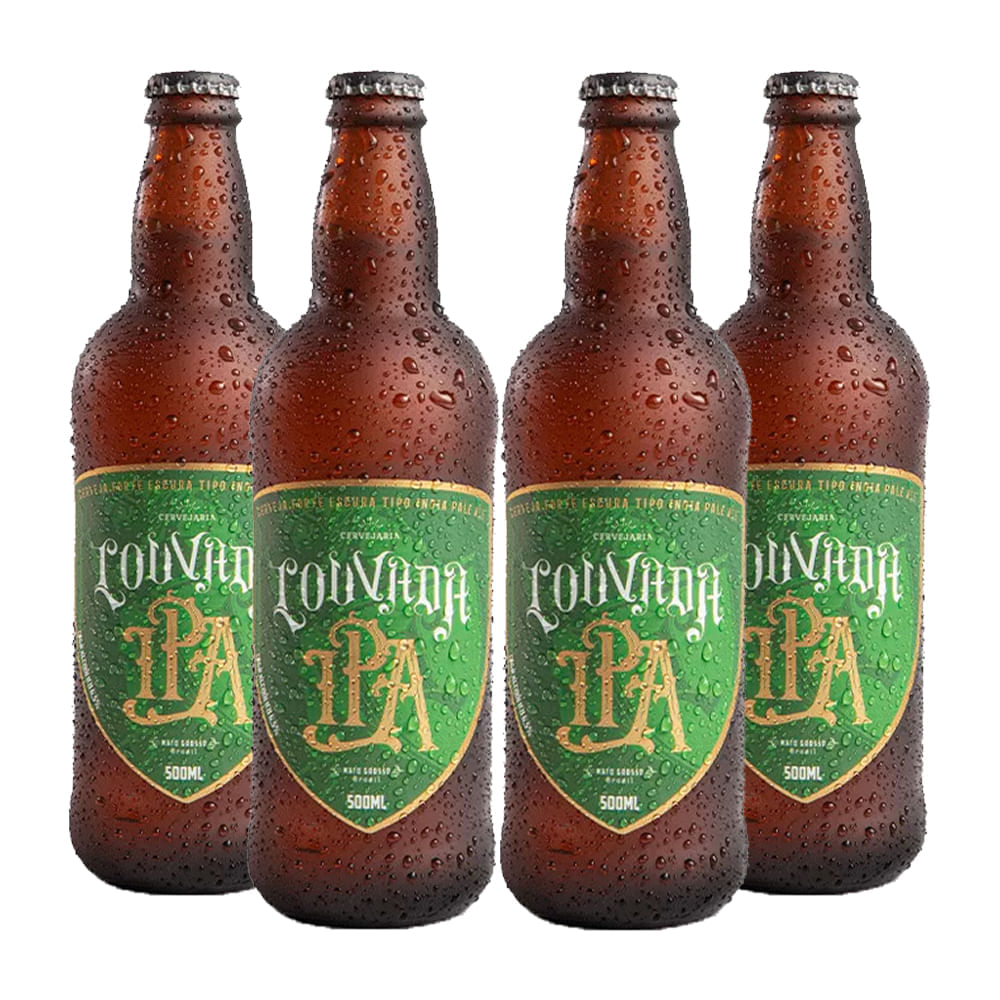 Pack 4 Cervejas Louvada IPA Sem Glúten 500ml