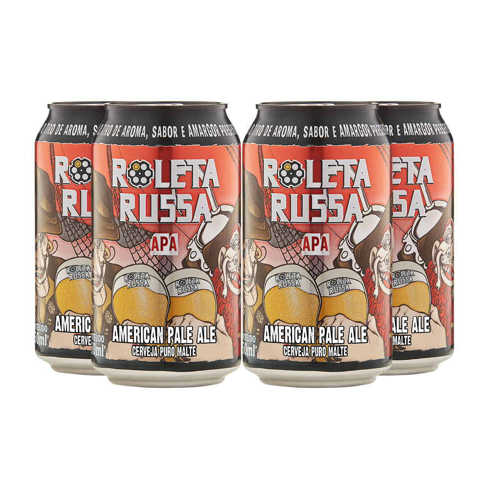 Pack 4 Cervejas Roleta Russa APA Lata 350ml