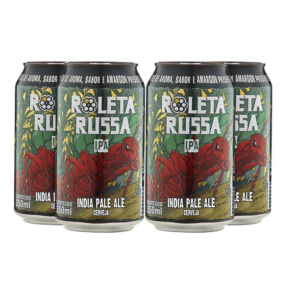 Pack 4 cervejas Roleta Russa IPA 350ml lata