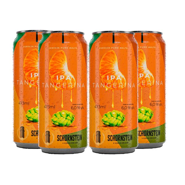 Pack 4 Cervejas Schornstein IPA Tangerina Lata 473ML