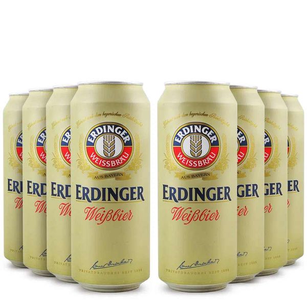 Pack 8 cervejas alemã Erdinger Weissbier Lata 500ml Pack 8 cervejas alemã Erdinger Weissbier Lata 500ml
