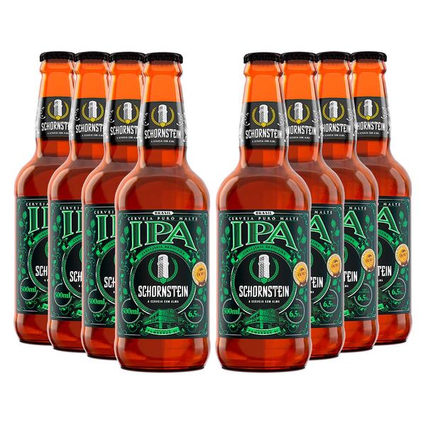 Pack 8 cervejas artesanais Schornstein IPA 500ml