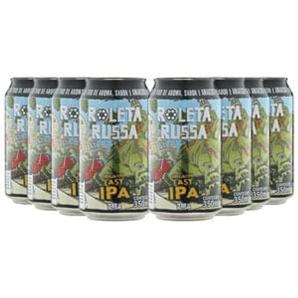 Pack 8 cervejas Roleta Russa Easy Ipa 350ml lata
