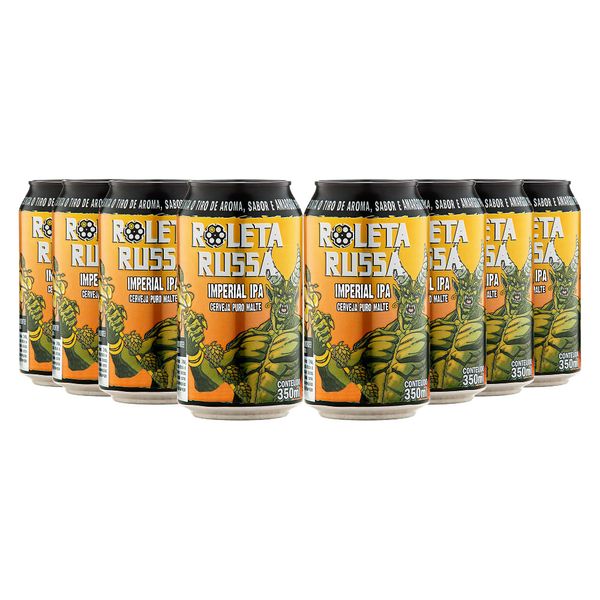 Pack 8 Cervejas Roleta Russa Imperial IPA Lata 350ml